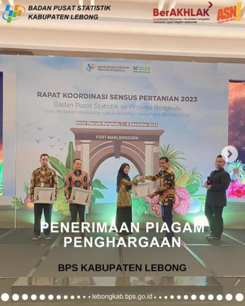 Penyerahan Penghargaan BPS Kabupaten Lebong