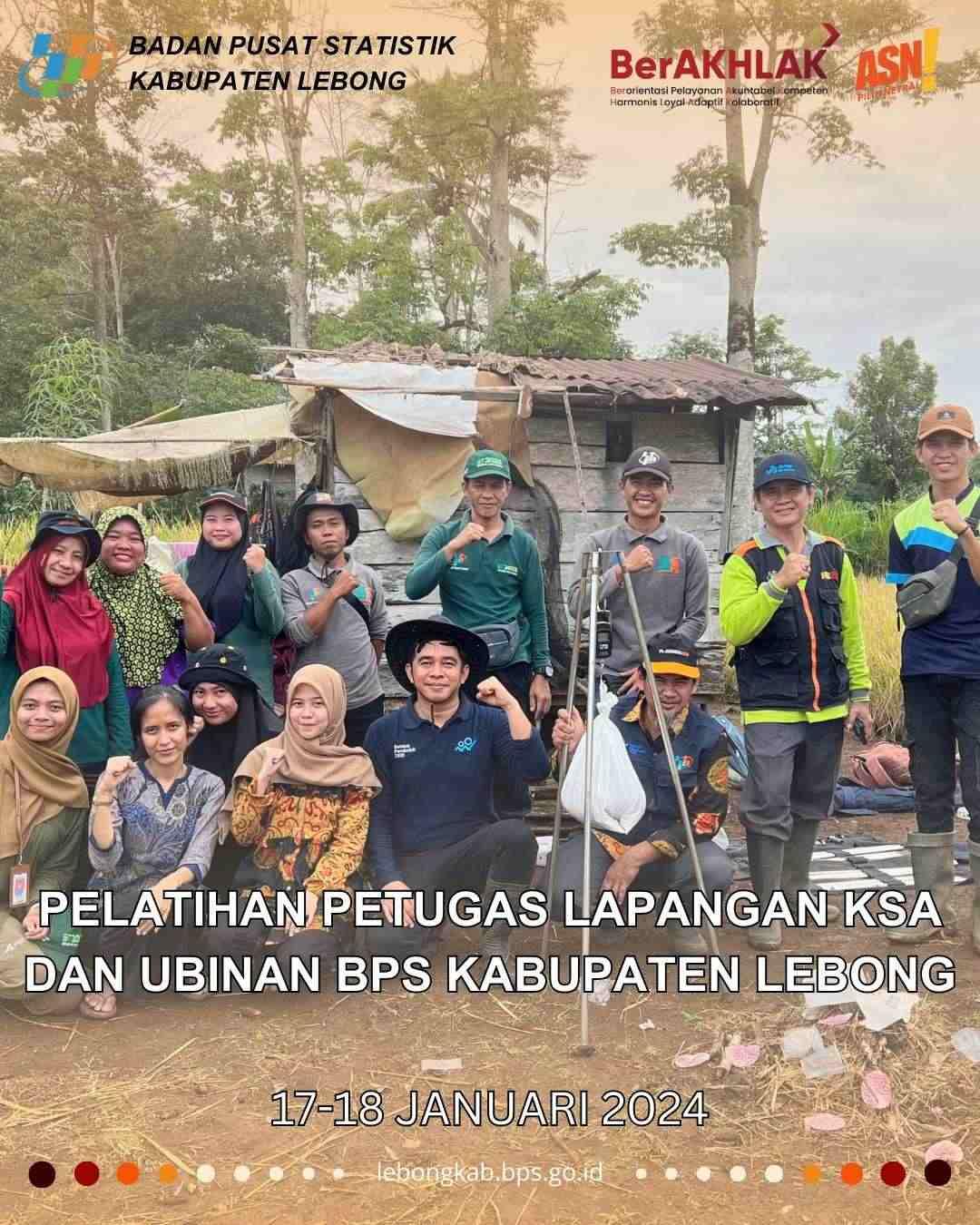 Pelatihan Petugas Lapangan Survei Kerangka Sampel Area (KSA) dan Ubinan